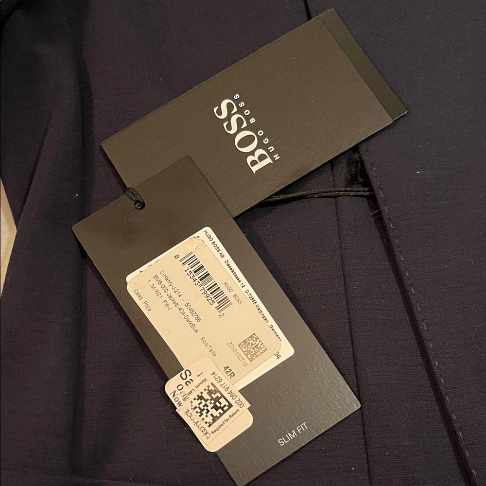 HUGO BOSS Men's Slim-Fit Blazer in Navy Blue 42R